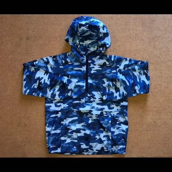 Blue Camo Pullover Windbreaker - Picture 1 of 4